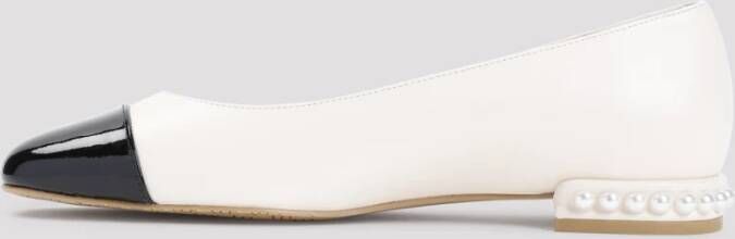 Stuart Weitzman Roze Leren Ballerina Elegante Stijl Beige Dames