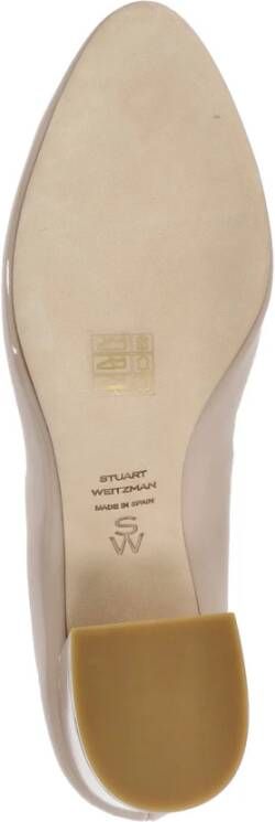 Stuart Weitzman Roze Leren Decollete met Strik Detail Pink Dames