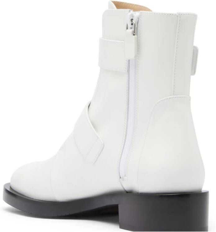 Stuart Weitzman Ryder Pearl Geo Buckle Boots Wit Dames