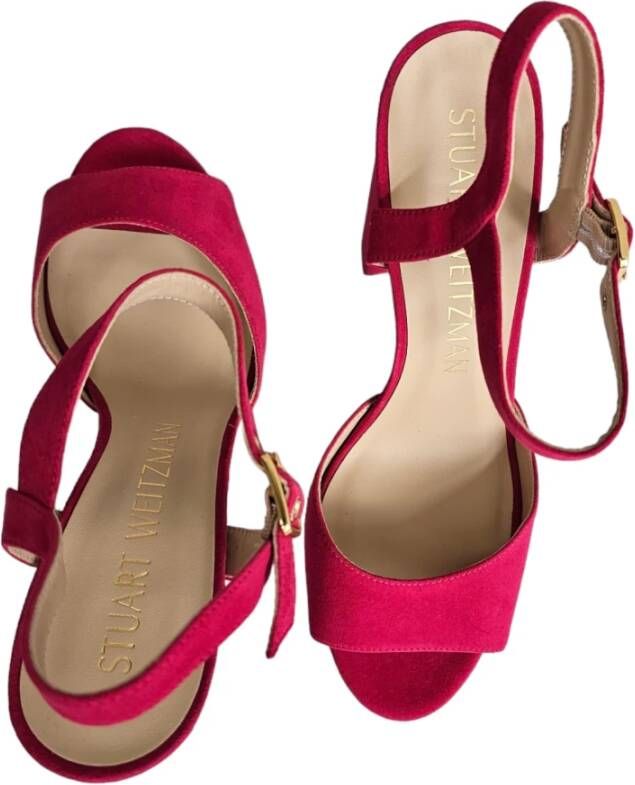 Stuart Weitzman Ryder Plateau Sandalen Pink Dames