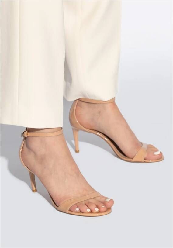 Stuart Weitzman Sandalettes met hak Nudist II Beige Dames