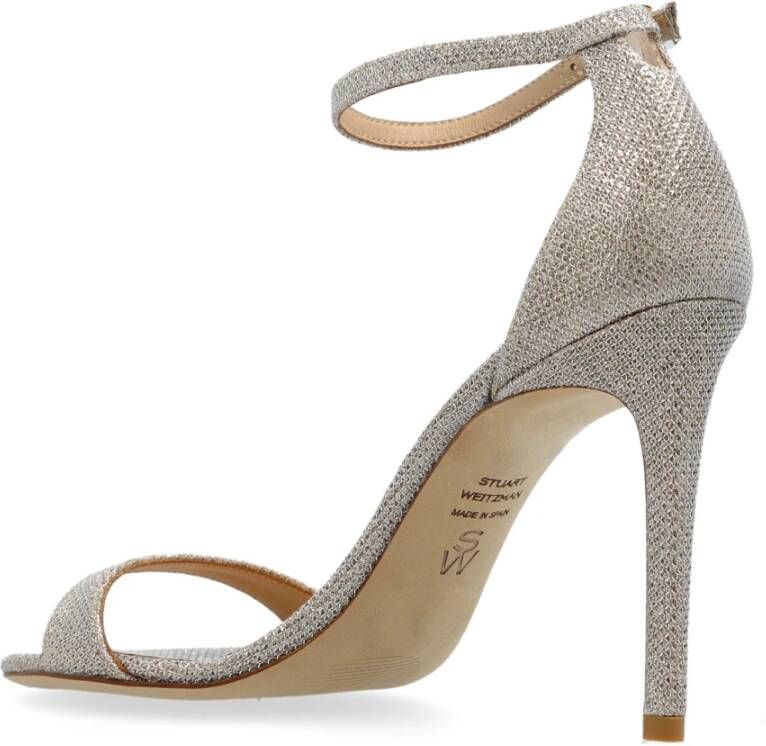 Stuart Weitzman Sandalettes met hak Nudist II Gray Dames