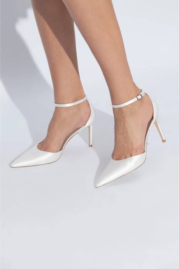 Stuart Weitzman Satijnen hoge hakken White Dames