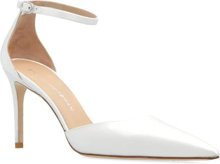 Stuart Weitzman Satijnen hoge hakken White Dames