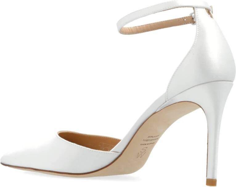 Stuart Weitzman Satijnen hoge hakken White Dames