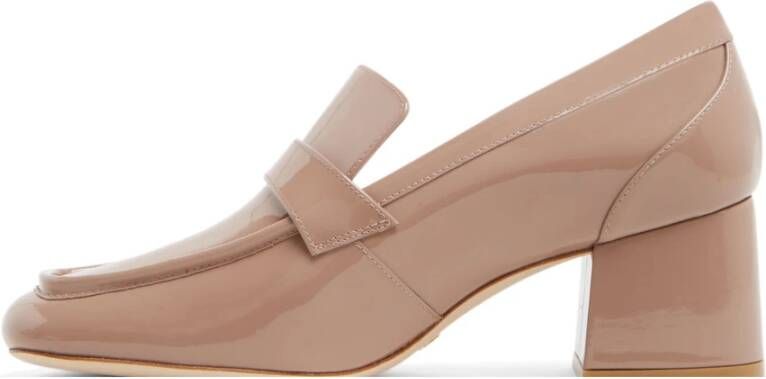 Stuart Weitzman Moderne Loafer met Architectonische Hak Pink Dames