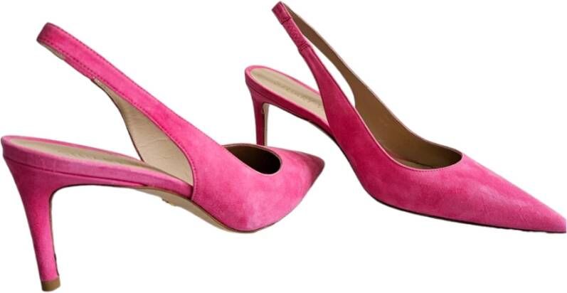 Stuart Weitzman Sling Pump met Puntige Neus Pink Dames