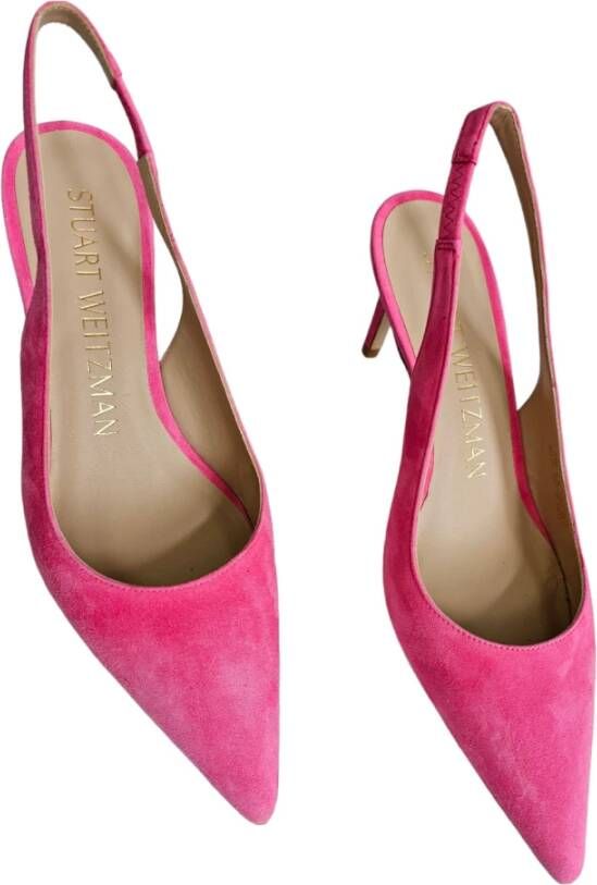 Stuart Weitzman Sling Pump met Puntige Neus Pink Dames