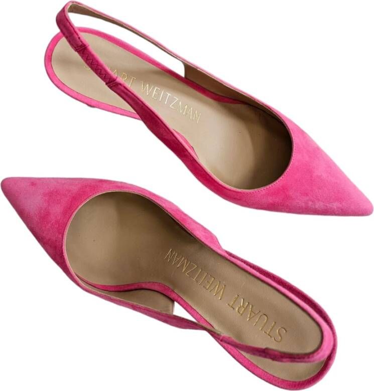 Stuart Weitzman Sling Pump met Puntige Neus Pink Dames