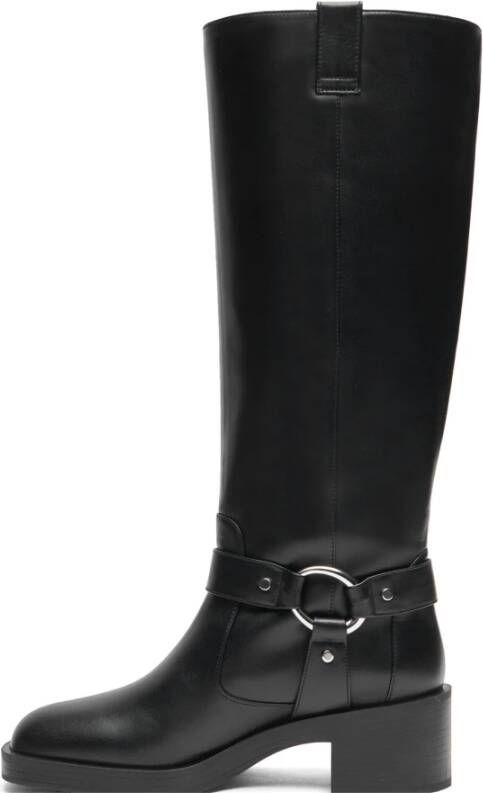 Stuart Weitzman Stoere Moto-geïnspireerde Kniehoge Laars Black Dames