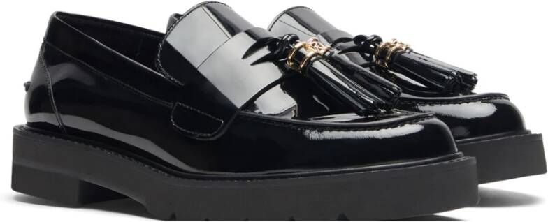 Stuart Weitzman Stoere Tassel Loafer Lug Zool Black Dames