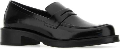 Stuart Weitzman Stoere zwarte leren loafers Black Dames