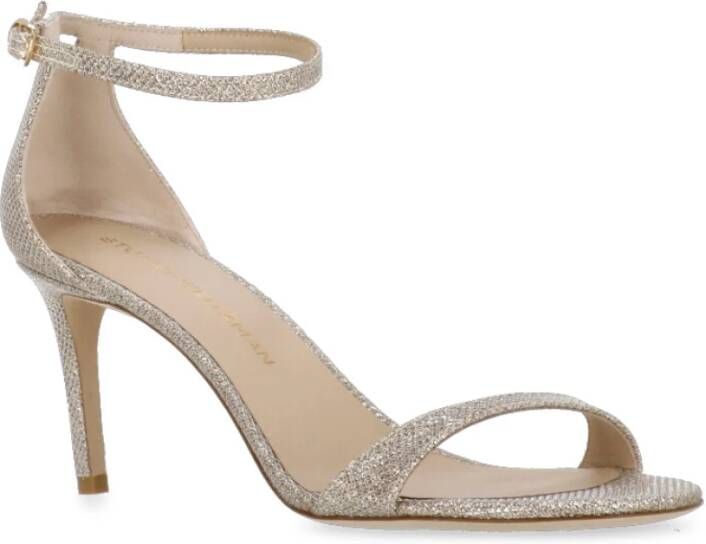 Stuart Weitzman Strass Enkelband Leren Sandalen Gray Dames