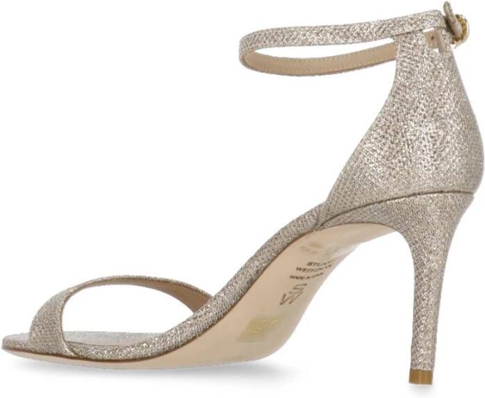 Stuart Weitzman Strass Enkelband Leren Sandalen Gray Dames