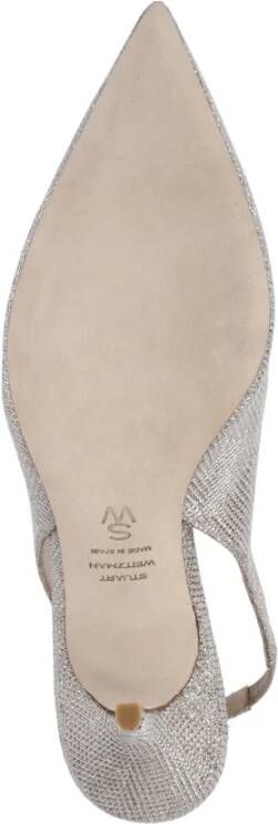 Stuart Weitzman Strass Slingback met Pijl Teen Beige Dames