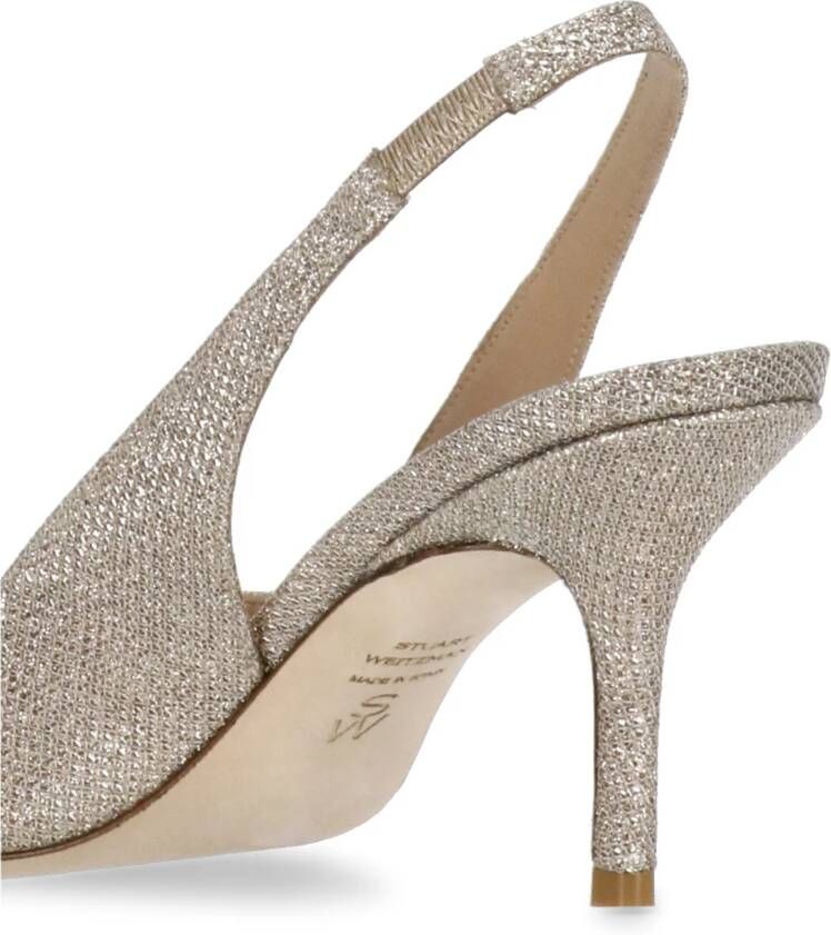 Stuart Weitzman Strass Slingback met Pijl Teen Beige Dames