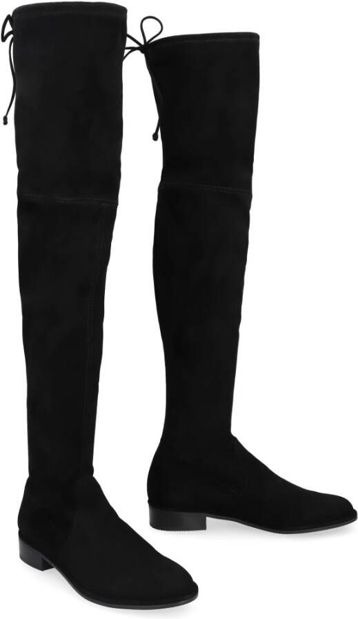 Stuart Weitzman Stretch Suède Overknee Laarzen Black Dames