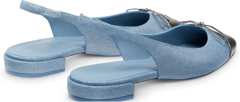 Stuart Weitzman Strik Slingback Platte Blue Dames