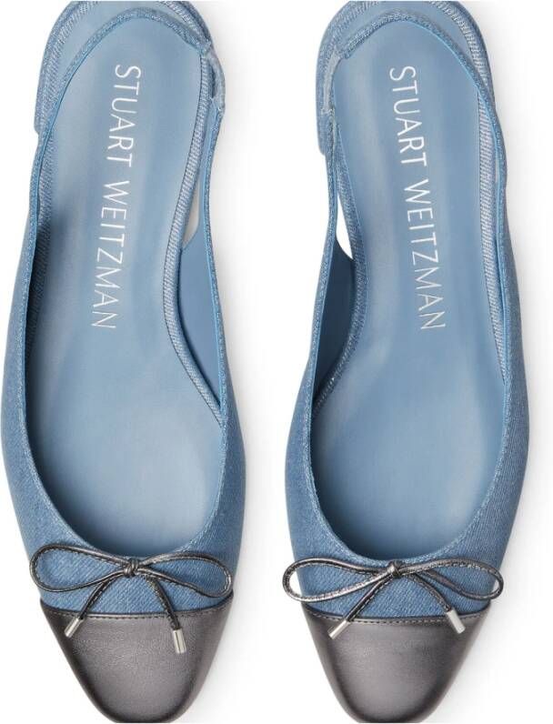 Stuart Weitzman Strik Slingback Platte Blue Dames