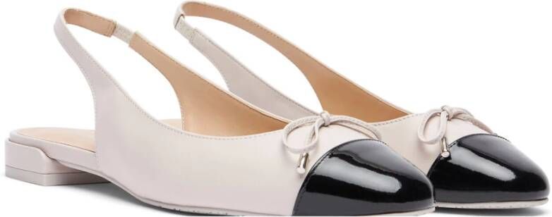 Stuart Weitzman Strik Slingback Platte White Dames