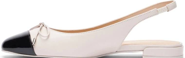 Stuart Weitzman Strik Slingback Platte White Dames