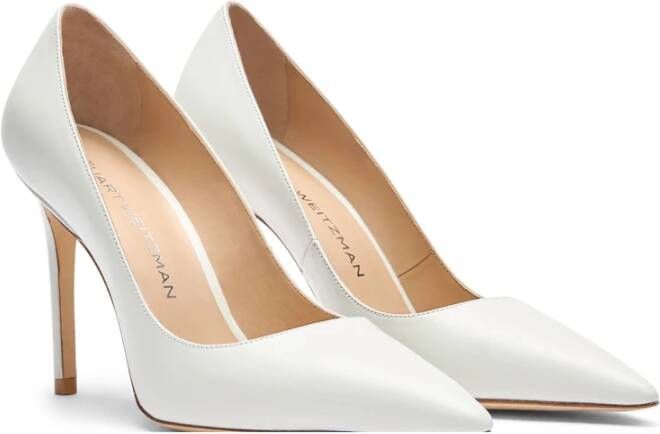 Stuart Weitzman Stuart 100 Pomp White Dames