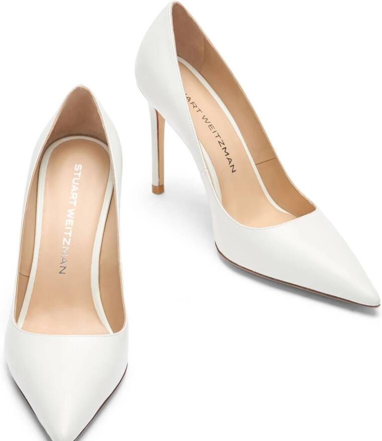 Stuart Weitzman Stuart 100 Pomp White Dames