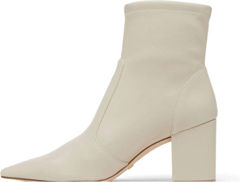 Stuart Weitzman Stuart 75 Block Stretch Bootie Beige Dames