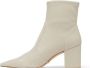 Stuart Weitzman Perfecte Pasvorm Stretch Blokhak Bootie Beige Dames - Thumbnail 3