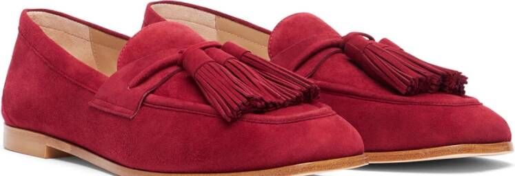 Stuart Weitzman Tassel Loafer met Houten Zool Red Dames