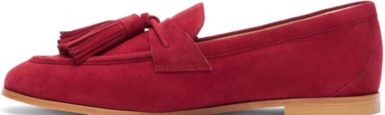 Stuart Weitzman Tassel Loafer met Houten Zool Red Dames