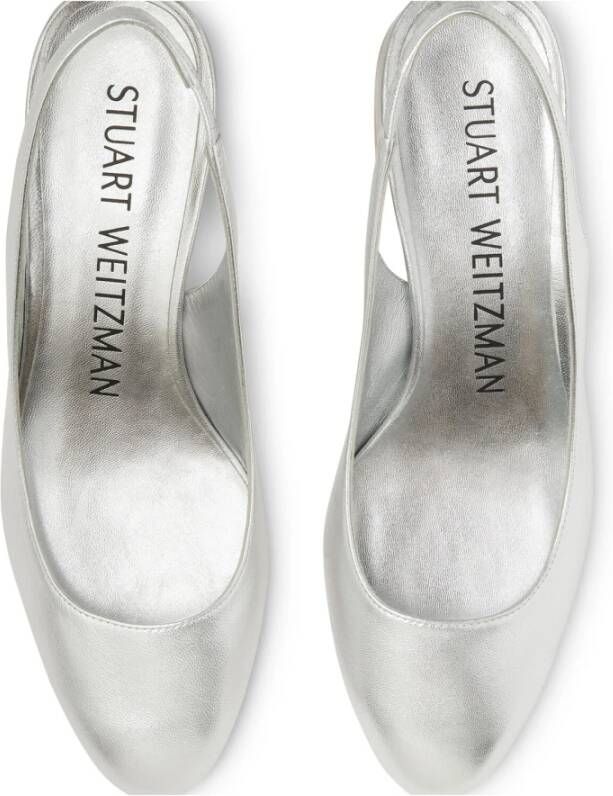 Stuart Weitzman Tijdloze Slingback met Ronde Neus Gray Dames