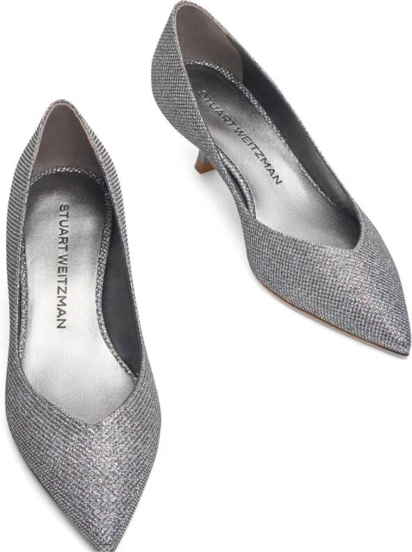 Stuart Weitzman V-Cut Pointed-Toe Pump Gray Dames