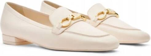 Stuart Weitzman Vierkante Signature Mocassins White Dames