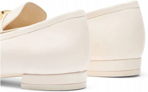 Stuart Weitzman Vierkante Signature Mocassins White Dames