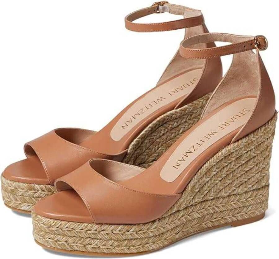 Stuart Weitzman Wig Espadrilles met Stijl Brown Dames