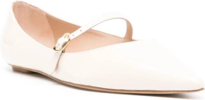 Stuart Weitzman Witte Ballerina Schoenen voor Vrouwen White Dames