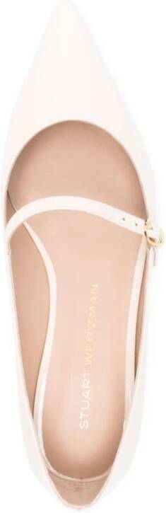 Stuart Weitzman Witte Ballerina Schoenen voor Vrouwen White Dames