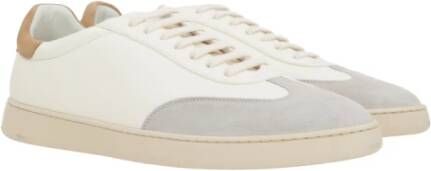 Stuart Weitzman Witte Leren Lage Sneakers White Heren