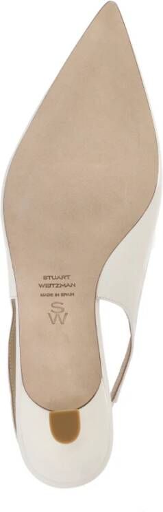 Stuart Weitzman Witte leren slingback met hak White Dames