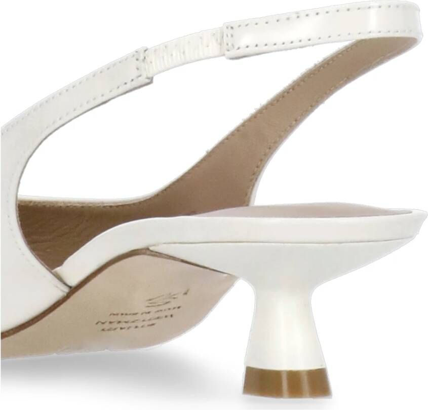 Stuart Weitzman Witte leren slingback met hak White Dames