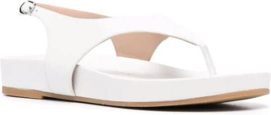 Stuart Weitzman Witte leren teenslipper White Dames