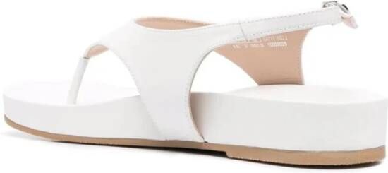 Stuart Weitzman Witte leren teenslipper White Dames