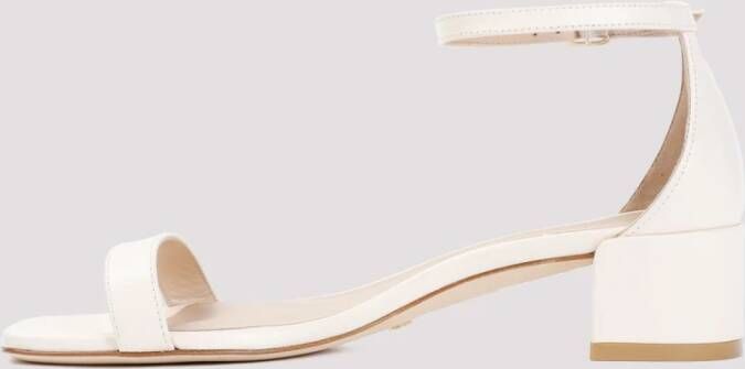 Stuart Weitzman Witte Nappa Leren Sandalen White Dames