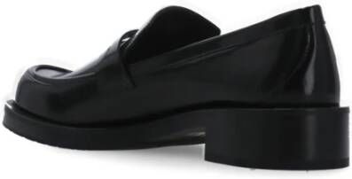 Stuart Weitzman Zwarte Eco Leren Loafers Vierkante Neus Black Dames