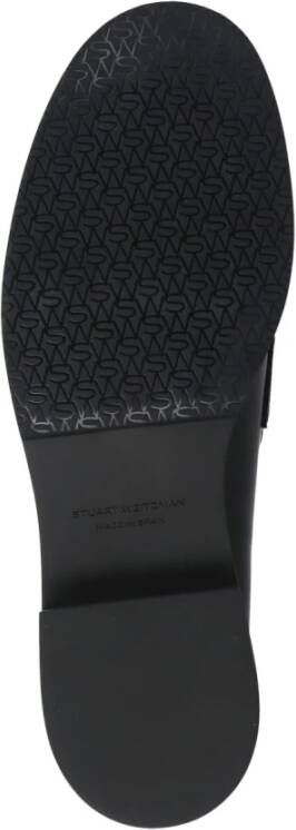 Stuart Weitzman Zwarte Eco Leren Loafers Vierkante Neus Black Dames