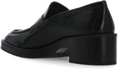 Stuart Weitzman Zwarte Eco Leren Loafers Vierkante Neus Black Dames