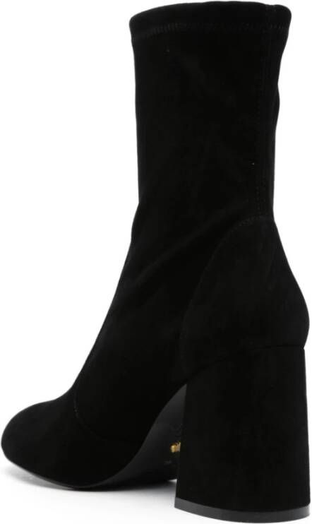 Stuart Weitzman Zwarte Enkellaarzen voor Vrouwen Aw23 Black Dames