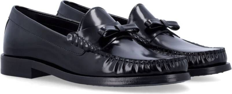 Stuart Weitzman Zwarte Gesloten Boog Loafer Schoenen Black Dames