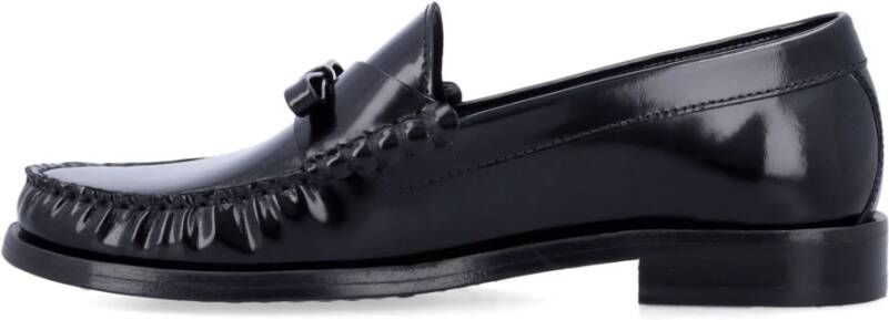 Stuart Weitzman Zwarte Gesloten Boog Loafer Schoenen Black Dames